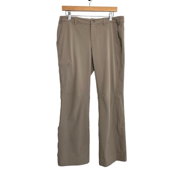 REI Womens Sahara Roll Up Pants Sz 10P Khaki UPF 50+ Lightweight Outdoor Hiking - Picture 1 of 9